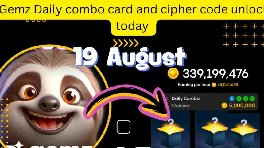 Gemz Daily combo card 19 August